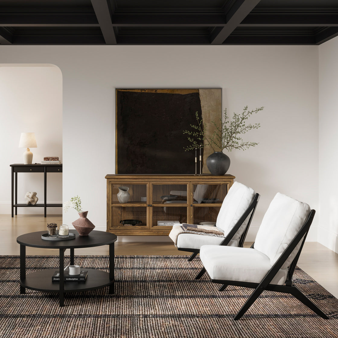 Westport Smoked Wood & Clear Glass Sideboard